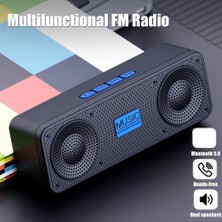 Gui Xulian Taşınabilir Fm Radyo Kablosuz Bluetooth 5.0 Tws Hoparlör Mini Mp3 Müzik Çalar Desteği Tf Kart U Disk USB Şarj Radyo-B (Yurt Dışından)