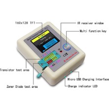 Gui Xulian Lcr-Tc1 Tc1 Ekran Çok Fonksiyonlu Tft Arka Işık Transistör Test Cihazı Diyot Triyot Kapasitör Direnç Transistör Için (Yurt Dışından)