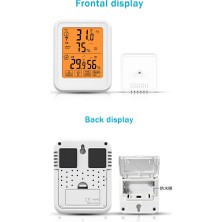 Gui Xulian Dijital Sıcaklık ve Nem Ölçer Akıllı Dokunmatik Ekran LED Sıcaklık Kaydedici Elektronik Higrometre Beyaz (Yurt Dışından)