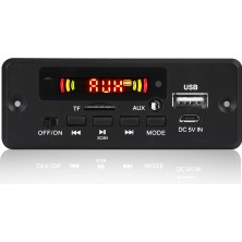 Gui Xulian 2X3W Amplifikatör Mp3 Dekoder Kurulu 12V Bluetooth 5.0 30W Araba Fm Radyo Modülü Desteği Tf USB Aux (Yurt Dışından)