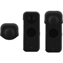 Gui Xulian Insta 360 One X2 Kamera Siyah Için Silikon Kılıf Toz Geçirmez Kapak Su Geçirmez Koruyucu Kılıf Lens Kılıfı (Yurt Dışından)