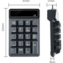 Gui Xulian 2.4 Ghz Kablosuz Klavye Mini USB Sayısal Tuş Takımı 19 Tuşları Numara Pad Numpad Alıcısı Muhasebe Dizüstü Pc Bilgisayar(A) (Yurt Dışından)