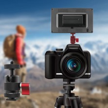 Gui Xulian Mini Tripod Topu Kafa Döner Top Kafa 1/4 Inç Çıkarılabilir Soğuk Ayakkabı Mounts Adaptörü Dslr Kamera Monitörlü Kamera Parçaları (Yurt Dışından)