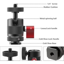 Gui Xulian Mini Tripod Topu Kafa Döner Top Kafa 1/4 Inç Çıkarılabilir Soğuk Ayakkabı Mounts Adaptörü Dslr Kamera Monitörlü Kamera Parçaları (Yurt Dışından)