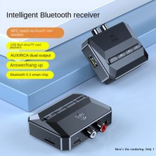 Gui Xulian Bluetooth 5.3 Ses Alıcısı USB U Disk Oynatma Kablosuz Adaptör R/l 2 Rca/3.5mm Aux/optik Jak Araç Kiti Için Hoparlör (Yurt Dışından)