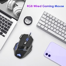 Jingyi Kablolu Oyun Faresi 7 Düğme Arkadan Aydınlatmalı Ergonomik USB Fareler 5500 Dpı Arka Işık Ayarlanabilir Optik Fare Pc Gamer Bilgisayar Masaüstü Için (Yurt Dışından)