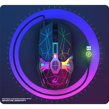 Jingyi Bluetooth Kablosuz Çift Mod Şarjlı Gaming Mouse Sessiz Su Soğutmalı Aydınlatmalı Mekanik Mouse, USB 6 Tuşlu Kablosuz Mouse 6 Değiştirilebilir LED Renk Ergonomik Program (Yurt Dışından)