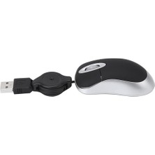 Jingyi Optik Mini Geri Çekilebilir Fare Taşınabilir Mini USB Kablolu Fare Ergonomi Ev Ofis Fareleri Bilgisayar Pc Dizüstü Bilgisayar Için (Yurt Dışından)