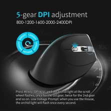 Jingyi F-26 Ergonomik Dikey Fare 2.4g Bluetooth Kablosuz Şarj Edilebilir Fare 2400 Dpı 8 Düğmeler Gamer Fare Bilgisayar Dizüstü Pc Için (Yurt Dışından)