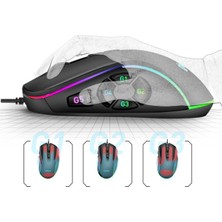 Jingyi USB Wired Mouse, 6400 Dpı 10 Button Silent Breathing Light Ergonomic Gaming USB Computer Mouse Gaming Console Desktop Laptop Gaming Mouse For Windows 7/8/10/xp Vista Linux Black (Yurt Dışından)