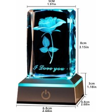 Jingyi 3D Gül Kristal LED Renkli Işık Tabanı, Annenin (Yurt Dışından)
