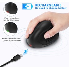 Jingyi BTS-908 Sıcak Satış Şarj Edilebilir Dikey Fare Ergonomik Kablosuz Fare 2.4g USB Alıcı 1600 Ayarlanabilir Dpı 6 Düğme Fare (Yurt Dışından)