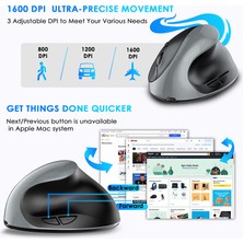 Jingyi BTS-908 Sıcak Satış Şarj Edilebilir Dikey Fare Ergonomik Kablosuz Fare 2.4g USB Alıcı 1600 Ayarlanabilir Dpı 6 Düğme Fare (Yurt Dışından)