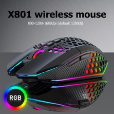 Jingyi X801 Şarj Edilebilir USB 2.4g Kablosuz Rgb Işık Petek Oyun Faresi Masaüstü Pc Bilgisayarlar Dizüstü Dizüstü Fare Mause Gamer Sevimli (Yurt Dışından)