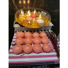 Iv Candles Homedecor 12'Li Somon Rengi Suda Yüzen Mum