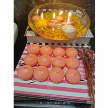 Iv Candles Homedecor 12'Li Somon Rengi Suda Yüzen Mum