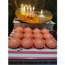 Iv Candles Homedecor 12'Li Somon Rengi Suda Yüzen Mum