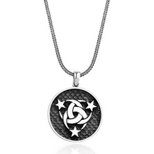 Tesbih Sepetim 925 Ayar Gümüş Devlet-Ebed-Müddet Motifli Erkek Kolye