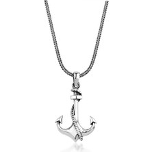 Tesbih Sepetim 925 Ayar Gümüş Deniz Çapası Model Kolye