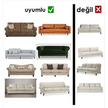 Güzelevim Tekstil Likralı Lastikli Esnek Yıkanabilir Pitikare Desen Üç Kişilik Koltuk Örtü