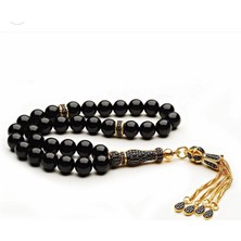 Tesbih Sepetim Özel Tasarım Orjinal Onix Taşı Tesbih Gümüş Püsküllü