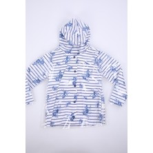 Baby Hola Kız Çocuk Şeffaf Kapüşonlu Yağmurluk Mavi Çiçek Desen 5462