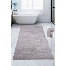 Teksev Nova Gri 100X200 Cmbüyük Ebat Banyo Paspası Spor Saçaklı Kaymaz Taban Peluş Püsküllü Banyo Halısı