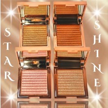 Eda Luxury Beauty Golden White Super Star Shine Highlighter Işıltılı Ipeksi Saten Aydinlatici Vegan Glow Makyaj Paleti