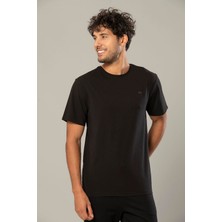 Weweus Siyah Erkek Modal Comfort Fit Basic T-Shirt 239