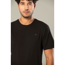 Weweus Siyah Erkek Modal Comfort Fit Basic T-Shirt 239