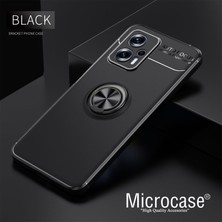 Microcase Xiaomi Redmi Note 12T Pro / Note 11T Pro Focus Serisi Yüzük Standlı Silikon Kılıf - Siyah AL3363