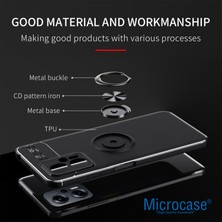 Microcase Xiaomi Redmi Note 12T Pro / Note 11T Pro Focus Serisi Yüzük Standlı Silikon Kılıf - Siyah AL3363