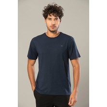 Weweus Lacivert Erkek Modal Comfort Fit Basic T-Shirt 239