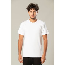 Weweus Beyaz Erkek Modal Comfort Fit Basic T-Shirt 239