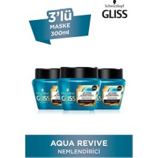 Gliss Aqua Revive Hyaluron ve Deniz Yosunu içeren Nemlendirici 2'si 1 Arada Maske 300 ml x 3 Adet