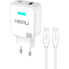 Hobimtek 20 W Pd Girişli 3.0 Qualcomm Hızlı Şarj Aleti Type-C Kablo Çift Çıkışlı Fast Charger Samsung Huawei Xiaomi Uyumlu HP619