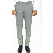 Wessi Kazayağı Desenli Açık Yeşil Erkek Pantolon