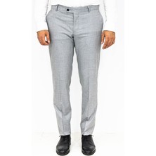 Wessi Kazayağı Desenli Gri Erkek Pantolon