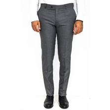 Wessi Kazayağı Desenli Füme Erkek Pantolon