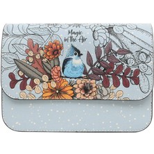 Kadın Vegan Deri Mavi El Çantası - Magic in The Air Tasarım