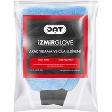 Dat35 Izmirglove Mavi Mikrofiber Oto Yıkama ve Araç Pasta Cila Eldiveni Araba Temizlik Bezi