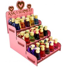 Koku Hanem Aşk-I Sermest Pembe Ahşap Standlı 120 Adet 12 ml Fresia & Magnolia Araç Parfümü Oto Araba Kokusu