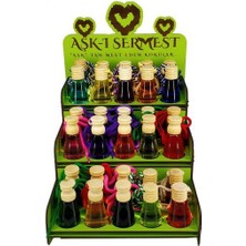 Koku Hanem Aşk-I Sermest Yeşil Ahşap Standlı 30 Adet 12 ml Aşkın Ateşi Araç Parfümü Oto Araba Kokusu