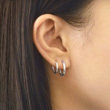 Heppii 14 mm Cerrahi Çelik Halka Küpe Gümüş Renkli