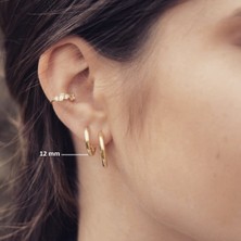 Heppii 12 mm Cerrahi Çelik Gold Halka Küpe