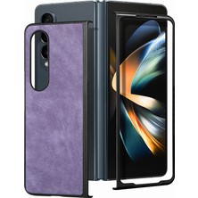 Yue Store Samsung Galaxy Z Fold4 Için Pu Telefon Kılıfı - Mor (Yurt Dışından)