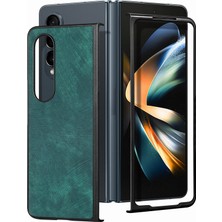 Yue Store Samsung Galaxy Z Fold4 Için Pu Telefon Kılıfı - Yeşil (Yurt Dışından)