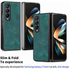 Yue Store Samsung Galaxy Z Fold4 Için Pu Telefon Kılıfı - Yeşil (Yurt Dışından)