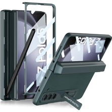 Gkk Samsung Galaxy Z Fold5 Için Kalem Yuvalı Pu Telefon Kılıfı - Yeşil (Yurt Dışından)