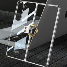 Gkk Samsung Galaxy Z Fold5 Için Yüzük ile Telefon Kılıfı - Altın (Yurt Dışından)